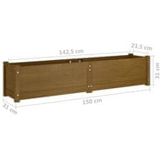 Vidaxl Visoka greda medeno rjava 150x31x31 cm trdna borovina