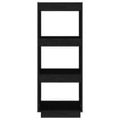Greatstore Knjižna omara za razdelitev prostora črna 40x35x103 cm borovina