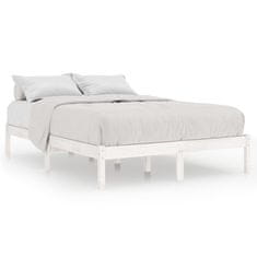 Greatstore Posteljni okvir bel iz borovine 120x190 cm UK Small Double