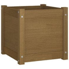 Vidaxl Vrtno cvetlično korito medeno rjavo 40x40x40 cm trdna borovina