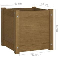 Vidaxl Vrtno cvetlično korito medeno rjavo 40x40x40 cm trdna borovina
