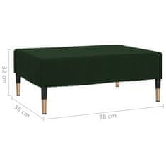 Vidaxl Stolček za noge temno zelen 78x56x32 cm žamet