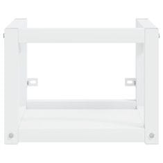 Greatstore Stenski kopalniški regal bel 40x38x31 cm železo
