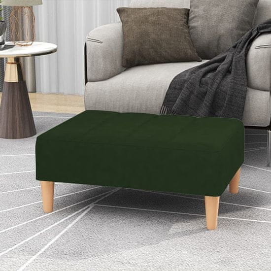 Vidaxl Stolček za noge temno zelen 78x56x32 cm žamet