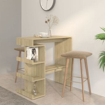 Vidaxl vidaXL Barska miza s policami, hrast sonoma, 100x50x101,5 cm