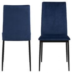 Design Scandinavia Jedilni stol Demina (SET 4), temno modra