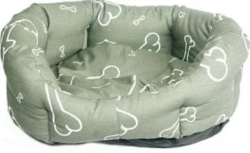 Samohýl 8 robov bombažne postelje. Kostno siva/bela 45 cm