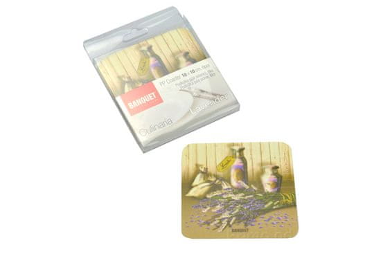 Zaparevrov Komplet steklenih podstavkov 6 kosov Culinaria BANQUET (10x10cm), sivka