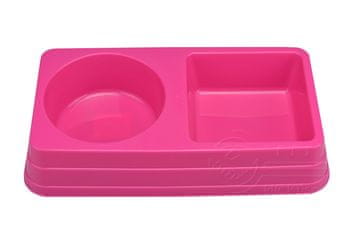 Zaparevrov Dvojna plastična posoda za hrano, roza (27,5x14,5x5cm)