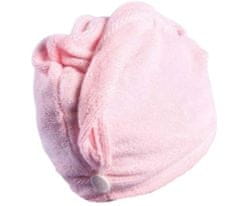 Zaparevrov Brisača, turban za sušenje las za otroke, roza
