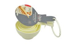 Zaparevrov Komplet 4 plastičnih merilnih skodelic, 60-240 ml, 16 cm, svetlo rumene barve, Qlúx