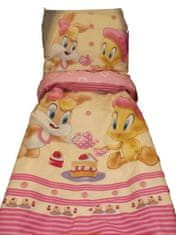 Zaparevrov Posteljnina za otroško posteljico Looney Tunes roza 90/130 cm