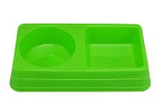 Zaparevrov Dvojna plastična posoda za hrano, zelena (27,5x14,5x5cm)