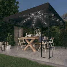 Vidaxl Paviljon z lučkami 3x3 m antraciten