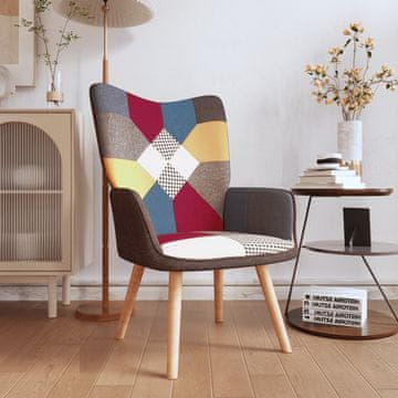 Vidaxl vidaXL Fotelj, patchwork, oblazinjen s tkanino