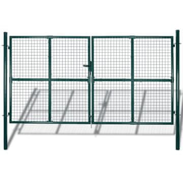 Vidaxl Dvokrilna ograja 300x150 cm, prašno barvano jeklo