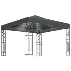Vidaxl Paviljon z lučkami 3x3 m antraciten