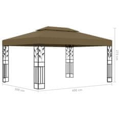 Vidaxl Paviljon z dvojno streho in lučkami 3x4 m 180 g/m2