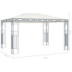 Vidaxl Paviljon z lučkami 400x300 cm krem