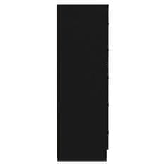 Greatstore Visok predalnik črn 41x35x106 cm iverna plošča