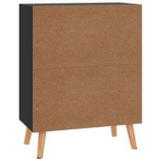 Greatstore Komoda visok sijaj črna 60x30x72 cm iverna plošča