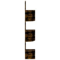 Greatstore Stenska kotna polica dimljeni hrast 19x19x123 cm iverna plošča