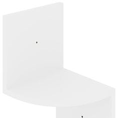 Greatstore Stenska kotna polica visok sijaj bela 19x19x123 cm iverna pl.