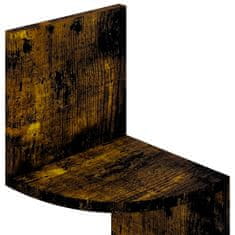 Greatstore Stenska kotna polica dimljeni hrast 19x19x123 cm iverna plošča