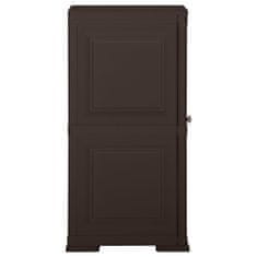 Vidaxl Plastična omarica 40x43x85,5 cm izgled lesa rjava