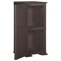 Vidaxl Plastična omarica 40x43x85,5 cm izgled lesa rjava
