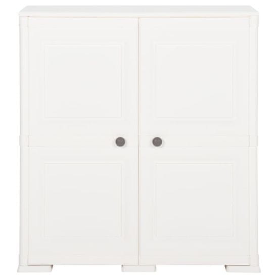 Vidaxl Plastična omarica 79x43x85,5 cm izgled lesa bela