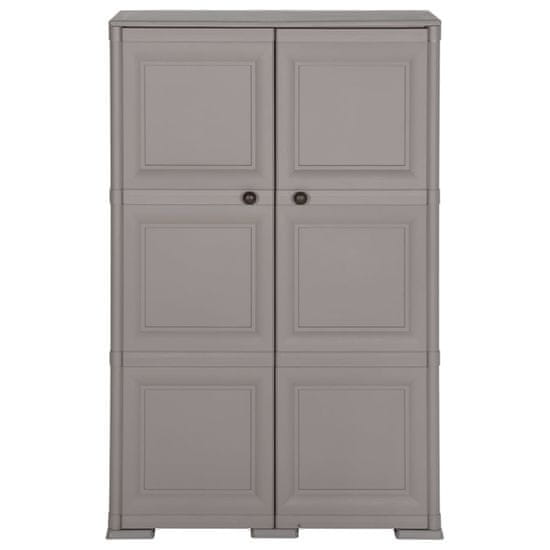 Vidaxl Plastična omarica 79x43x125 cm izgled lesa siva