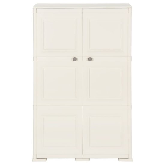 Vidaxl Plastična omarica 79x43x125 cm izgled lesa krem