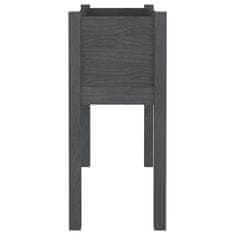 Vidaxl Vrtno cvetlično korito sivo 70x31x70 cm trdna borovina
