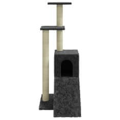 Greatstore Mačje drevo s praskalniki iz sisala temno sivo 92 cm