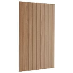 Greatstore Strešni paneli 12 kosov pocinkano jeklo svetli les 80x45 cm