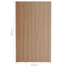 Greatstore Strešni paneli 12 kosov pocinkano jeklo svetli les 80x45 cm
