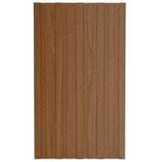 Vidaxl Strešni paneli 12 kosov pocinkano jeklo rjavi 80x45 cm
