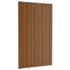 Vidaxl Strešni paneli 12 kosov pocinkano jeklo rjavi 80x45 cm