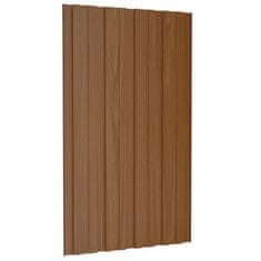 Vidaxl Strešni paneli 12 kosov pocinkano jeklo rjavi 80x45 cm