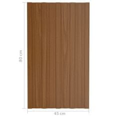 Vidaxl Strešni paneli 12 kosov pocinkano jeklo rjavi 80x45 cm