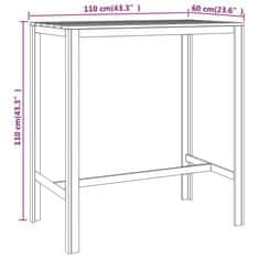 Vidaxl Barska miza 110x60x110 cm impregnirana borovina