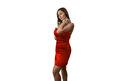 Silk Factory Svilena ženska spalna srajca - Scarlet Red , 34-36