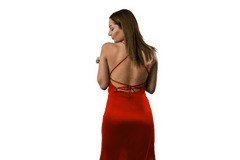 Silk Factory Svilena ženska spalna srajca - Scarlet Red , 34-36