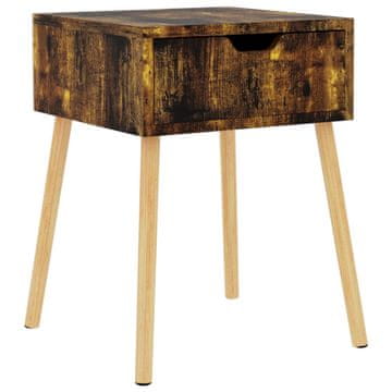 Greatstore Nočna omarica dimljeni hrast 40x40x56 cm iverna plošča
