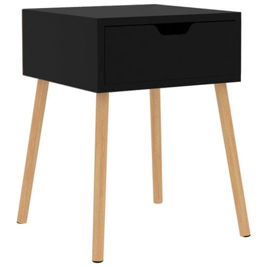 Greatstore Nočna omarica črna 40x40x56 cm iverna plošča