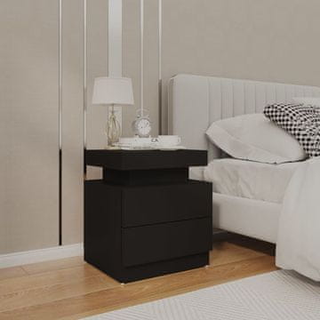 Vidaxl vidaXL Nočna omarica, črna, 45x35x52 cm, material na osnovi lesa