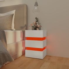 Vidaxl LED nočna omarica bela 45x35x67 cm iverna plošča