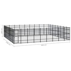 Vidaxl Zunanji pasji boks jeklo 66,36 m²