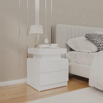 Vidaxl vidaXL Nočna omarica visok sijaj bela 45x35x52 cm